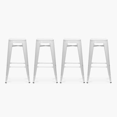 PACK 4 TABURETES TOLIX 77 ASIENTO METAL BLANCO FORM - 1