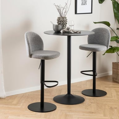 TABURETE TAPIZ PASCALE GRIS FORM - 2