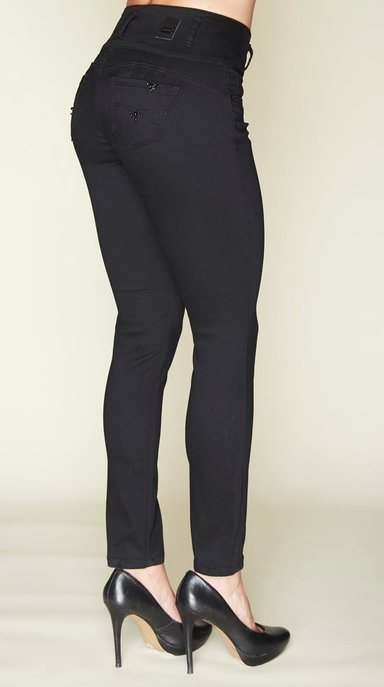 PANTALON MUJER TENTATION NEGRO GABARDINA 4 BOTONES - 2