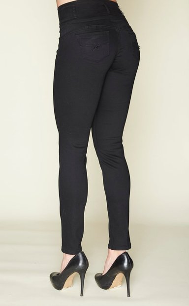 PANTALON MUJER TENTATION NEGRO GABARDINA 4 BOTONES - 3