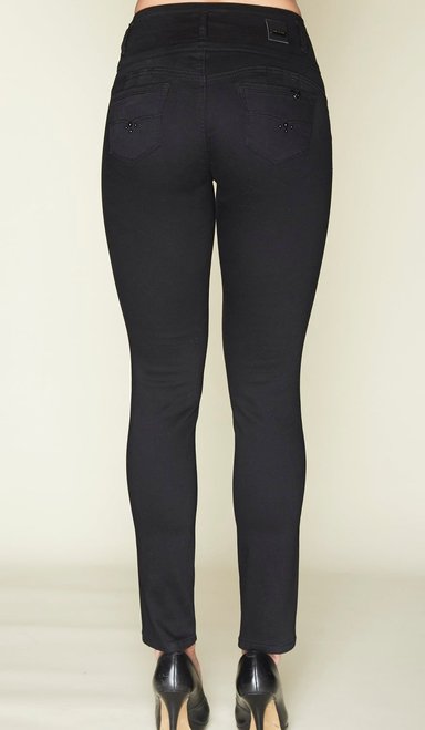 PANTALON MUJER TENTATION NEGRO GABARDINA 4 BOTONES - 4