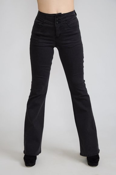 JEANS FLARE PUSH UP GRIS TENTATION - 2