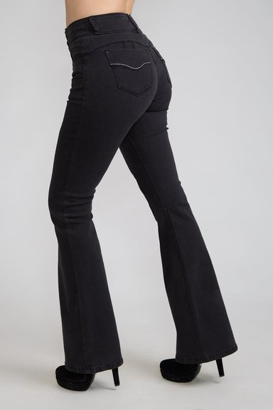 JEANS FLARE PUSH UP GRIS TENTATION - 3