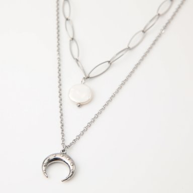 COLLAR 19V69 ITALIA ACERO INOXIDABLE DOBLE PLATEADO MUJER - 1