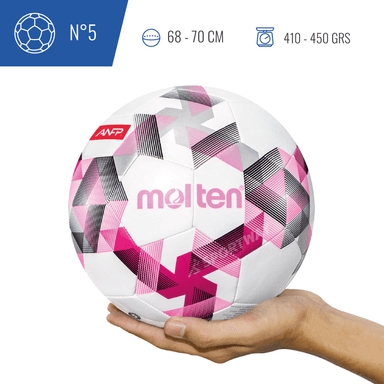 BALON FUTBOL FG 1000 ANFP LOGO MOLTEN BLANCO/ROSADO T5 - 5