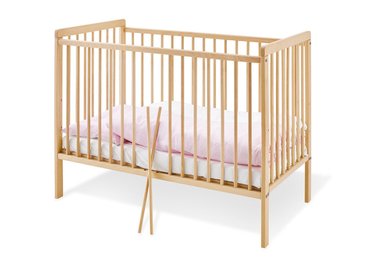 SET PINOLINO HANNA MADERA BEIGE CUNA 60X120 + COLCHÓN - 1