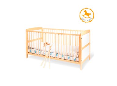 CUNA PINOLINO FLORIAN MADERA CAMEL 70X140 + COLCHÓN - 1