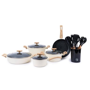 BATERIA COCINA SAVANNAH 9PZS + SET 12 UTENSILIOS NEGRO - 1