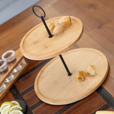 SOPORTE PARA POSTRES 2 NIVELES BAMBU 25 CM 5FIVE - 2