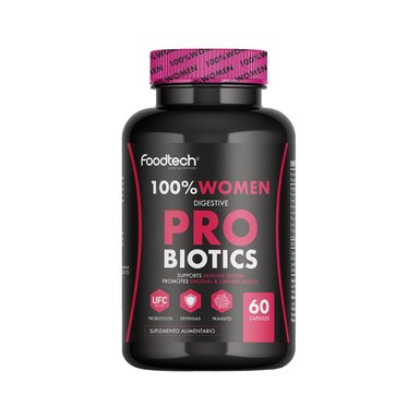 SUPLEMENTO ALIMENTICIO FOODTECH 100% WOMEN DIGESTIVE PROBIOTICS 60 CAPS - 1