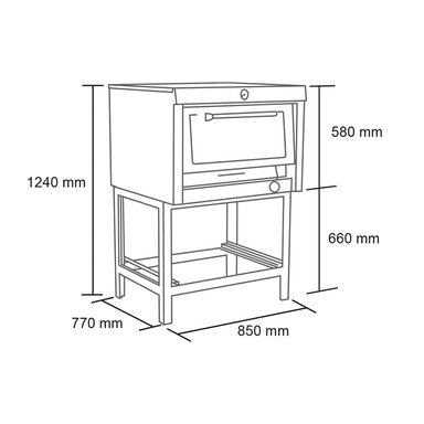 HORNO INDUSTRIAL 1 CAMARA 58X65 CM. GLP 6EA151R | Acero - 5