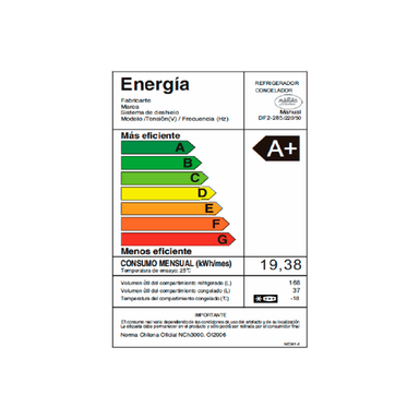 REFRIGERADOR FRIO DIRECTO 205 LT. DF2-285 - 3