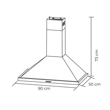 CAMPANA PIRAMIDAL ACERO INOX 90CM - 6