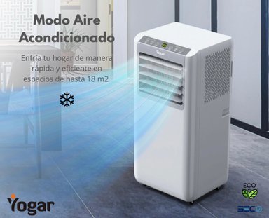AIRE ACONDICIONADO PORTÁTIL 4EN1 ECO 9000 BTU FRÍO Y CALOR YOGAR - 4