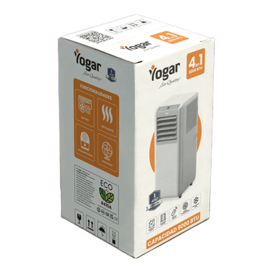 AIRE ACONDICIONADO PORTÁTIL 4EN1 ECO 9000 BTU FRÍO Y CALOR YOGAR - 9