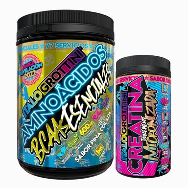 AMINOACIDOS ITALO GROTTINI & BCAAS ESENCIALES POLVO + CREATINA 40 SV SIN SABOR - 1