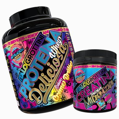 PROTEINA ITALO GROTTINI WHEY DELICIOSA CREME BRULEE POLVO 5 LB + CREATINA 400GR SIN SABOR - 1