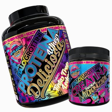 PROTEINA ITALO GROTTINI WHEY DELICIOSA TORTA TRES LECHES POLVO 5 LB + CREATINA 400GR SIN SABOR - 1