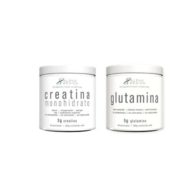 SET ALPHA MEDICA CREATINA 300 GR + GLUTAMINA 300GR - 1