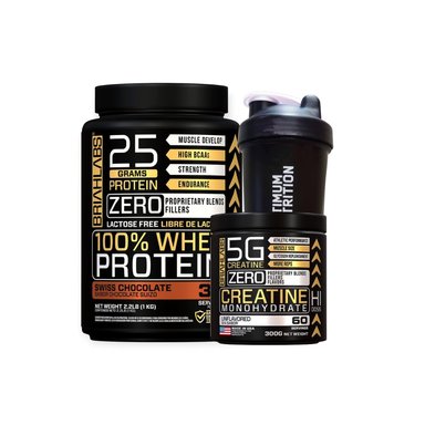 SET PROTEINA BRIAHLABS WHEY CHOCOLATE 1 KG + CREATINA 60SV + SHAKER - 1
