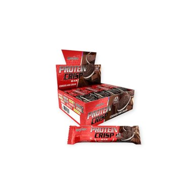 BOX 12 BARRAS PROTEIN CRIPS BAR COOKIES AND CREAM - INTEGRALMEDICA - 1