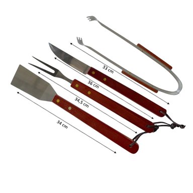 SET PARRILLERO DE 4 UTENSILIOS PARA BARBARCOA - 6