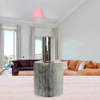 JARRON DECORATIVO ALHAMBRA CILINDRO MEDIANO | PLATA - 2