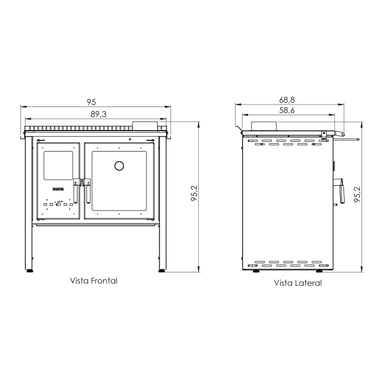 PACK COCINA A LEÑA BOSCA HESTIA 90 CHARCOAL + KIT BASE - 2