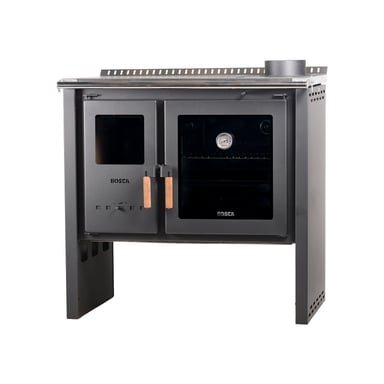 PACK COCINA A LEÑA BOSCA HESTIA 90 CHARCOAL + KIT BASE - 7