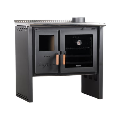PACK COCINA A LEÑA BOSCA HESTIA 90 CHARCOAL + KIT BASE - 8