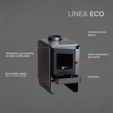 PACK CALEFACTOR A LEÑA ECO 360 + KIT DE INSTALACIÓN - 13