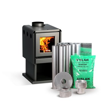 PACK CALEFACTOR A LEÑA LIMIT 360 + KIT DE INSTALACION - 1