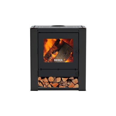 PACK CALEFACTOR A LEÑA GOLD 500 CHARCOAL BLACK VISION + KIT DE INSTALACION - 4