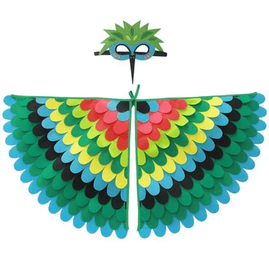 DISFRAZ INFANTIL COSPLAY PAJARO AVE VERDE NIÑOS JUEGOS ROL - 1