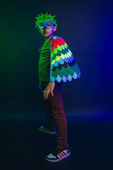 DISFRAZ INFANTIL COSPLAY PAJARO AVE VERDE NIÑOS JUEGOS ROL - 6