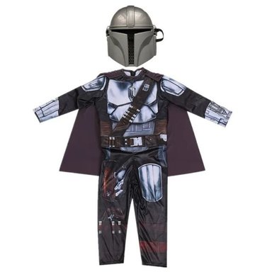 DISFRAZ INFANTIL MANDALORIANO Y MASCARA STAR WARS BABY YODA - 1