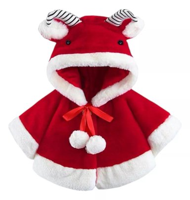 DISFRAZ INFANTIL ABRIGO CAPA NAVIDEÑO PASCUERO - 1