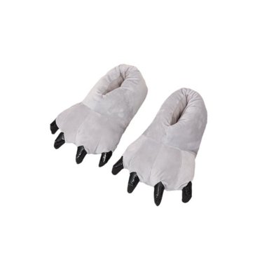 PANTUFLAS DE GARRA DE MONSTRUO SUAVES Y CÁLIDAS OSO - GRIS - 1
