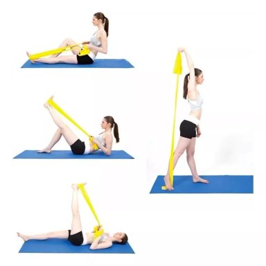 BANDA ELÁSTICA RESISTENCIA EJERCICIOS MUSCULACIÓN YOGA GYM - 4