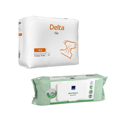 PAÑALES ADULTOS DELTA SLIP XL2 ABENA + TOALLITAS HÚMEDAS - 1