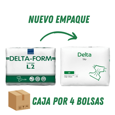 CAJA PAÑALES ADULTO ABENA DELTA SLIP L2, LARGE, 2700ML. 92 UNIDADES. - 2