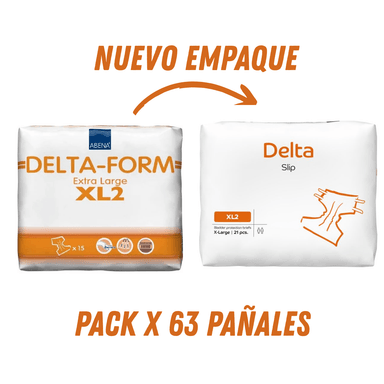 PACK X 3 PAÑALES ADULTO ABENA DELTA SLIP XL2, 3200ML. 63 UNIDADES. - 2