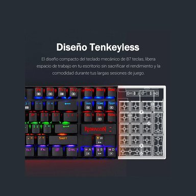 TECLADO GAMER REDRAGON KUMARA K552 RED ESPAÑOL NEGRO RAINBOW - 4