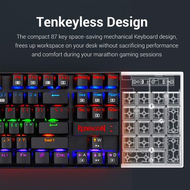 TECLADO GAMER REDRAGON KUMARA K552 RGB SW RED ESPAÑOL - 5