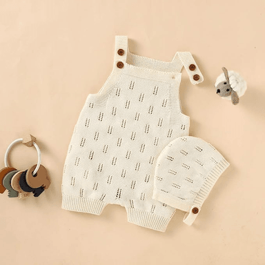 ENTERITO PARA BEBE KNIT SIN MANGAS CON SOMBRERO 80CM BLANCO - 3
