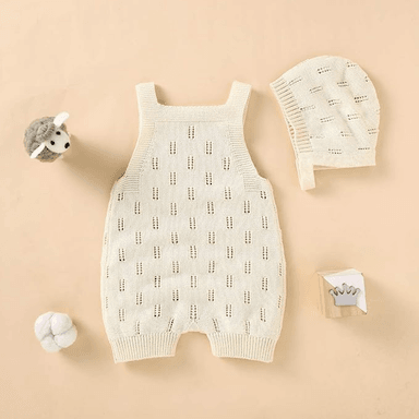ENTERITO PARA BEBE KNIT SIN MANGAS CON SOMBRERO 80CM BLANCO - 5