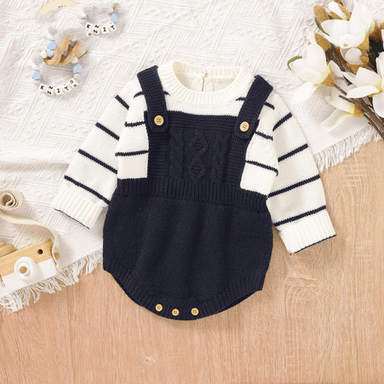 BEBE BODY DE COLOR AZUL COMBINADO CON PATRON DE RAYAS 73 CM - 4