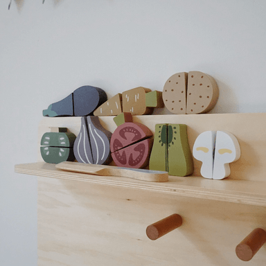 SET VERDURAS MADERA CON VELCRO - 4
