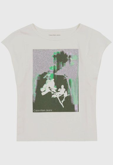 POLERA ALGODÓN NIÑA CALVIN KLEIN FLORAL FLUTTER - 1