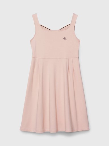 VESTIDO NIÑA CALVIN KLEIN ROSA BACK LOGO TAPE - 5